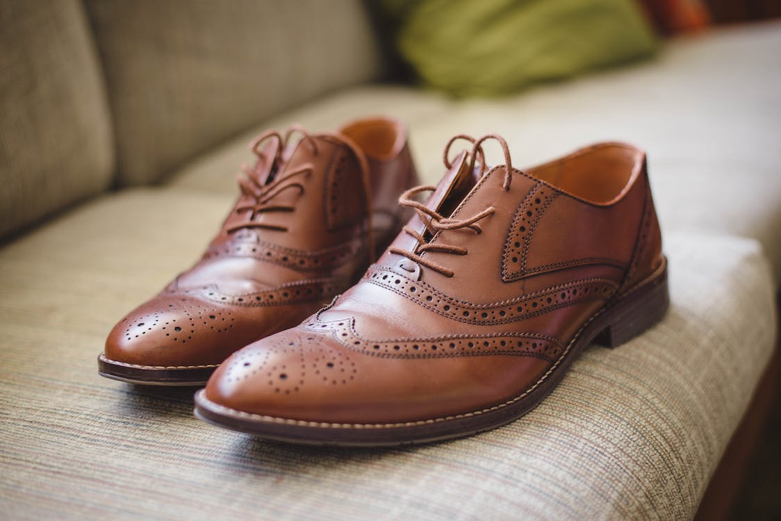 stylish brown leather shoes