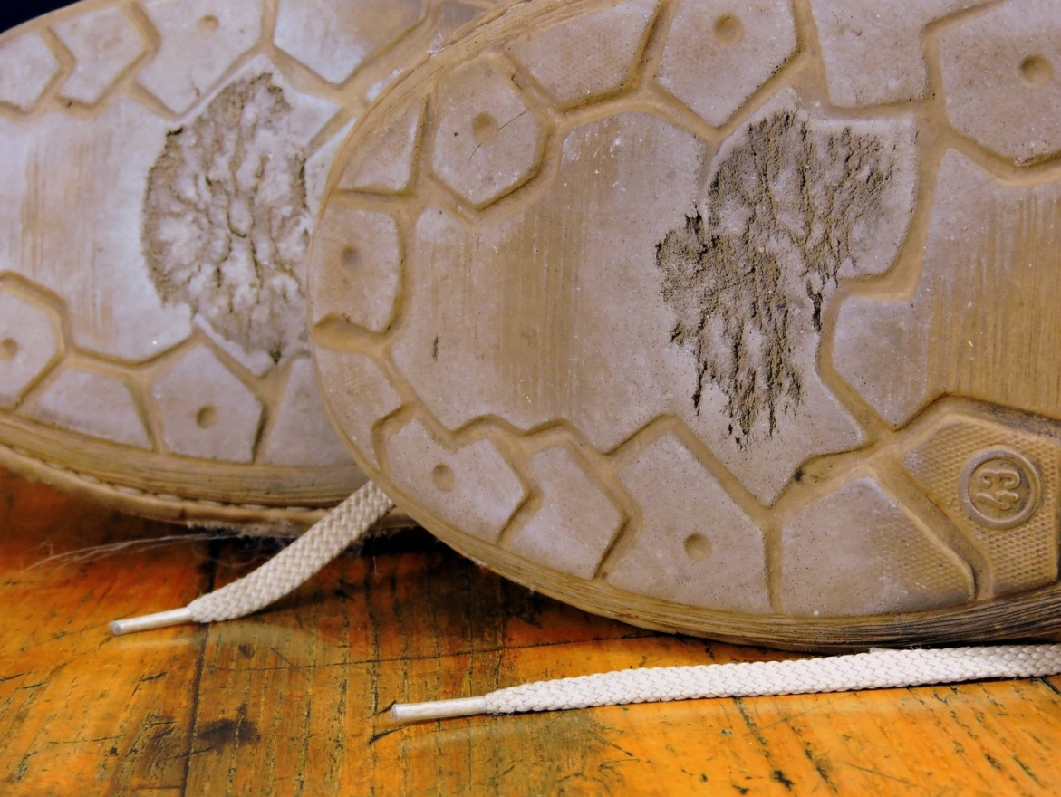 Shoes with worn-out soles