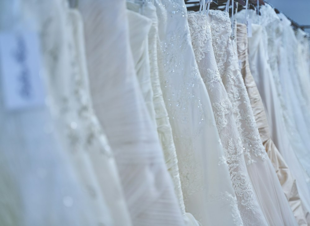 Bridal dresses on display