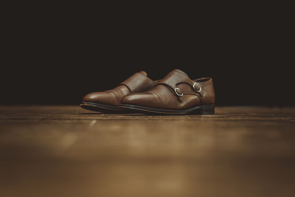 A pair of brown men’s shoes